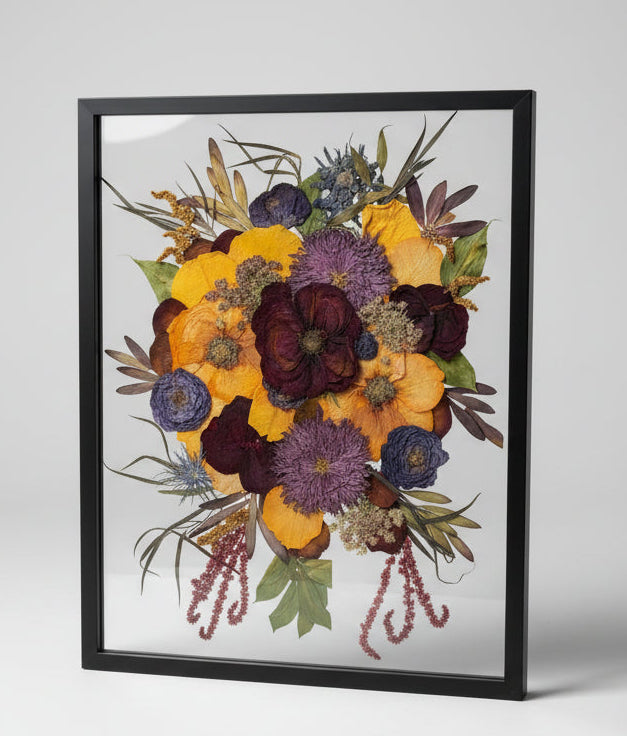 Flower Bouquet inside black frame in white background