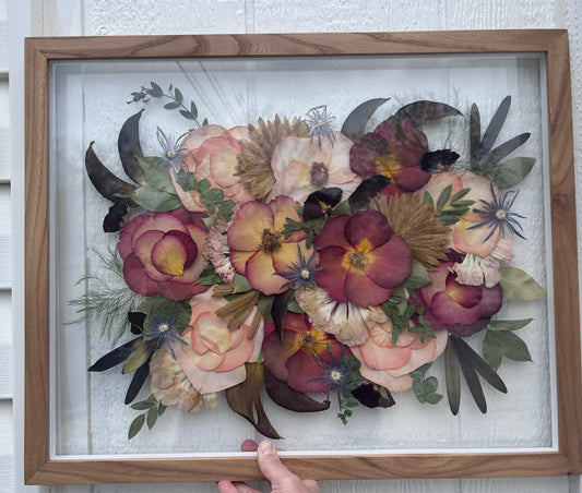 Preserved Floral Memory Frame | Custom Pressed Flower Art