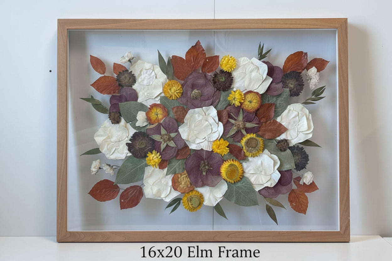 Preserved Floral Memory Frame | Custom Pressed Flower Art