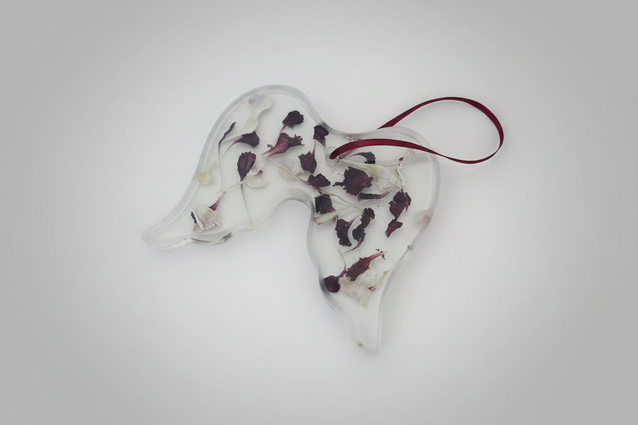 Resin Angel Wings  with flowers inside