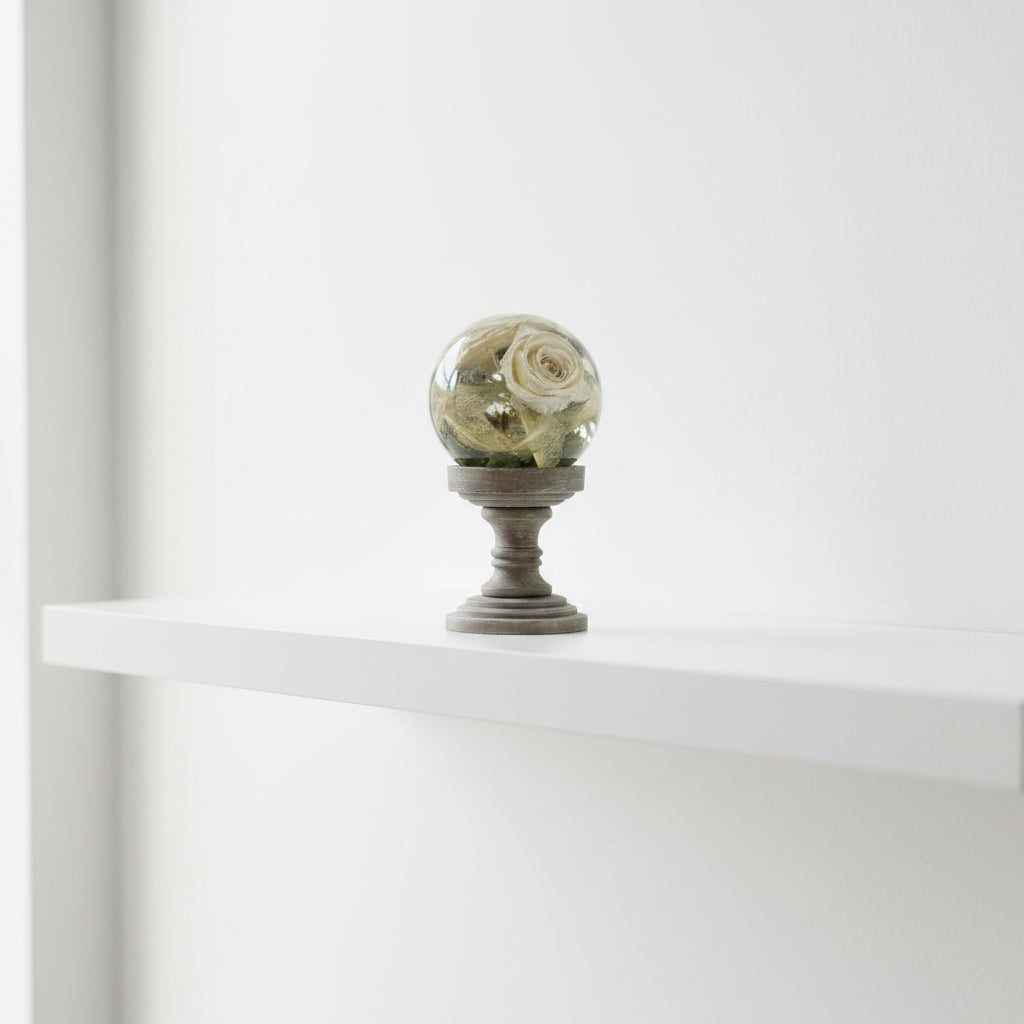 Resin Dome with white flowers inside