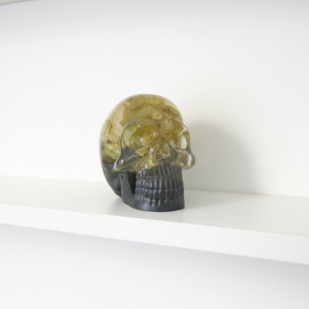 Flower Preservation Skull Paperweight | Wedding & Memorial Keepsake